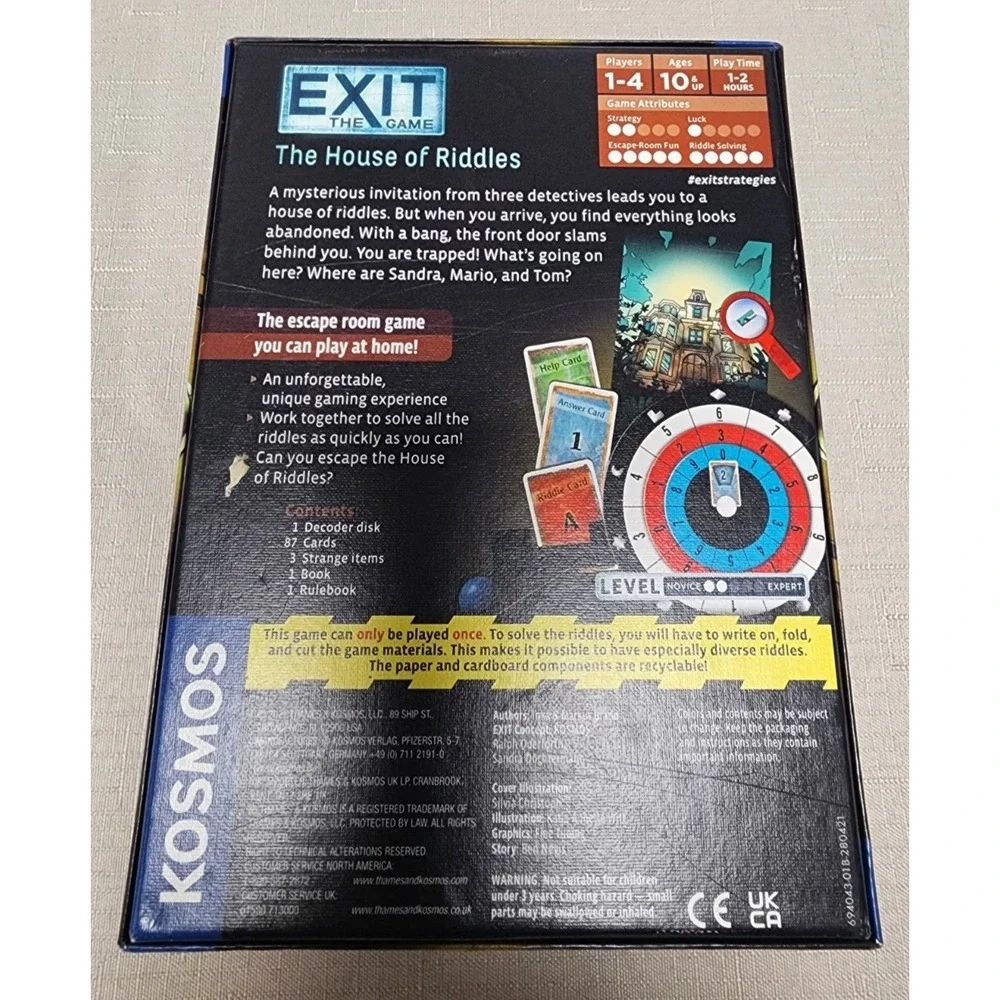 EXIT The Game The House of Riddles  New Open‎ Box
